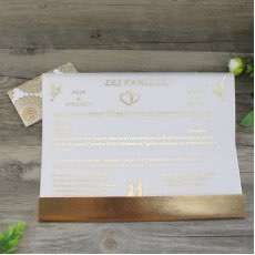 Rectangle Foil Printing Wedding Invitation Vellum Paper Marriage Card Customized 